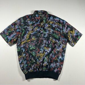 Alan Stuart Men's Shirt Size M Psychedelic Abstract Colorful 80s Made USA